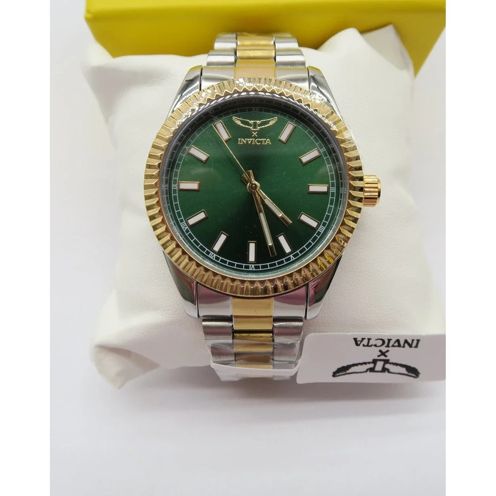 Invicta Specialty I Mens Watch 40mm Green Dial Two Tone Gold Steel 69012  New